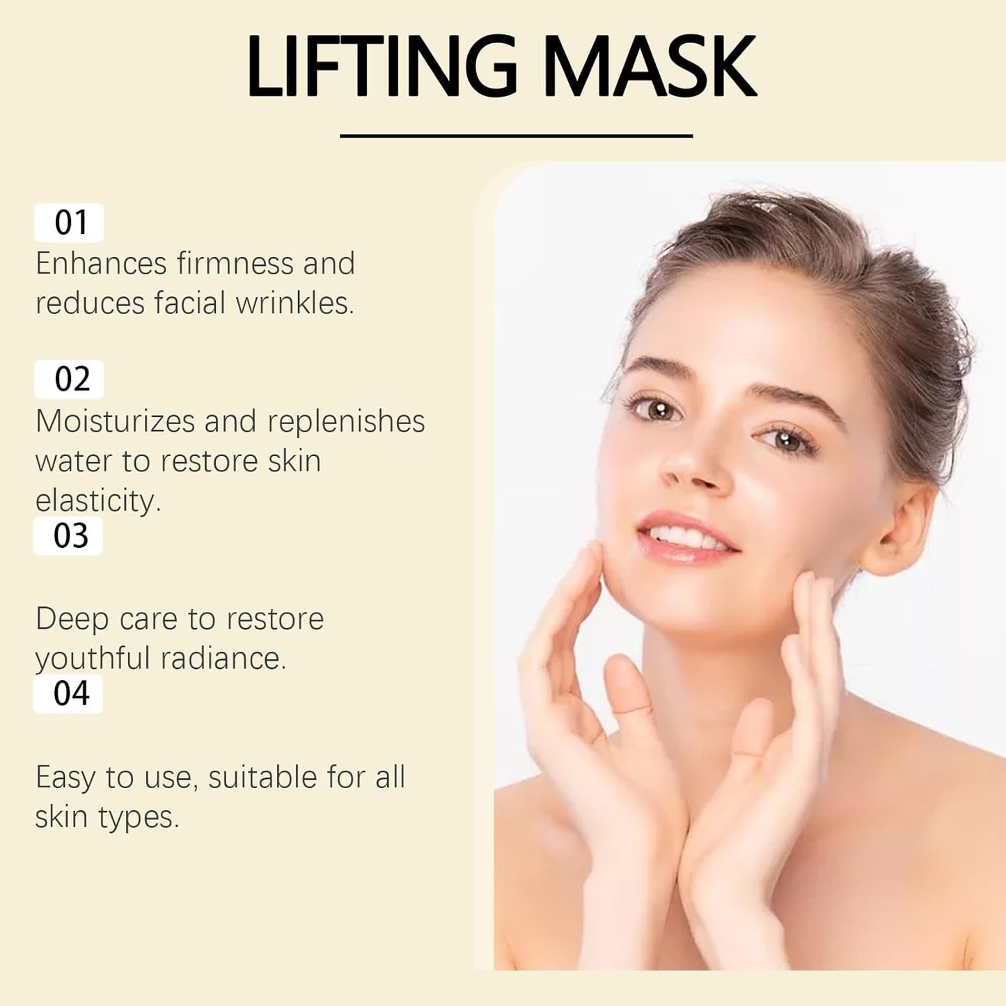 4pcs Collagen V-Line Chin Lifting Mask – Firming, Hydrating & Anti-Wrinkle Face