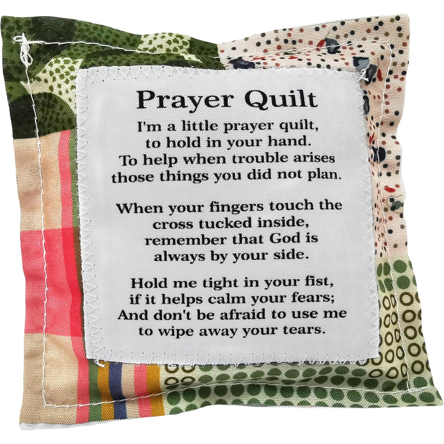 4Pcs/set Prayer Quilt with Cross Inside with Poem Patches Scripture