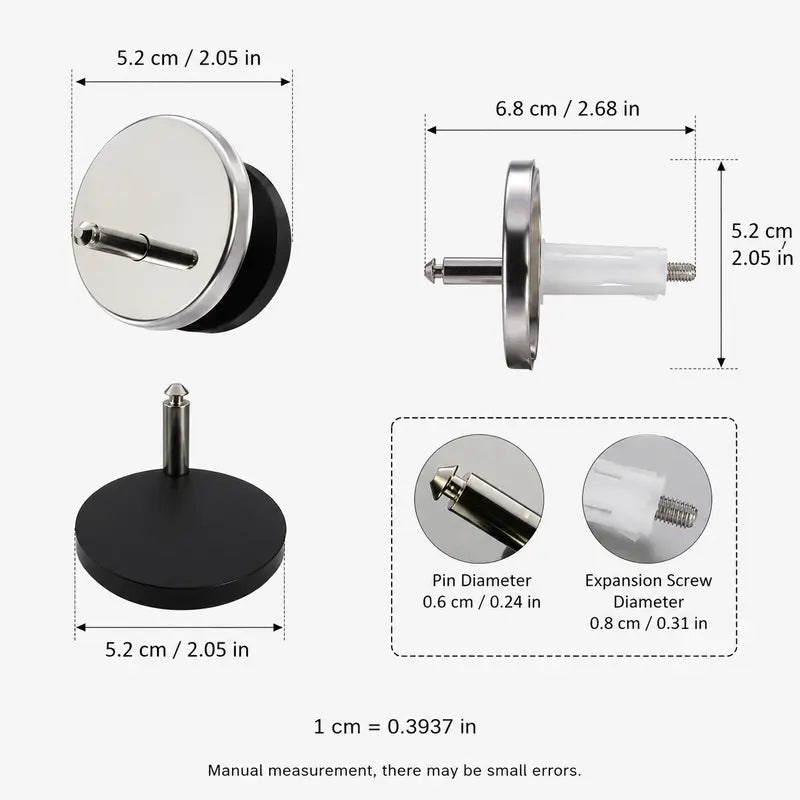 2 Counts Universal Toilet Seat Expansion Screw Bolts