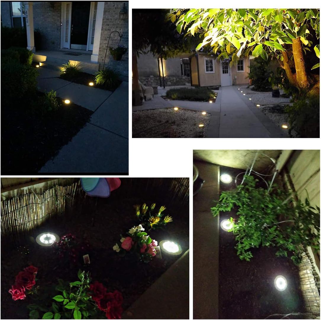 2pcs Outdoor Waterproof Mini Solar Ground Lights - Landscape Lighting for Yard Driveway Walkway