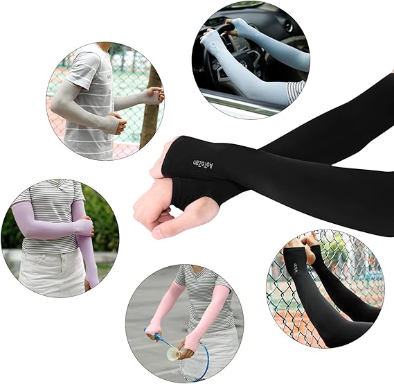 Sun Protection Cooling Arm Sleeves with Thumb Holes