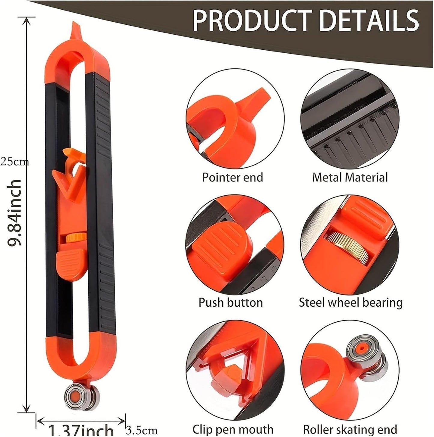 Contour Gauge Scribe Tool, Precise Profile Duplicator, Irregular Shape Profile Tool For Woodworking, Conversion Projects
