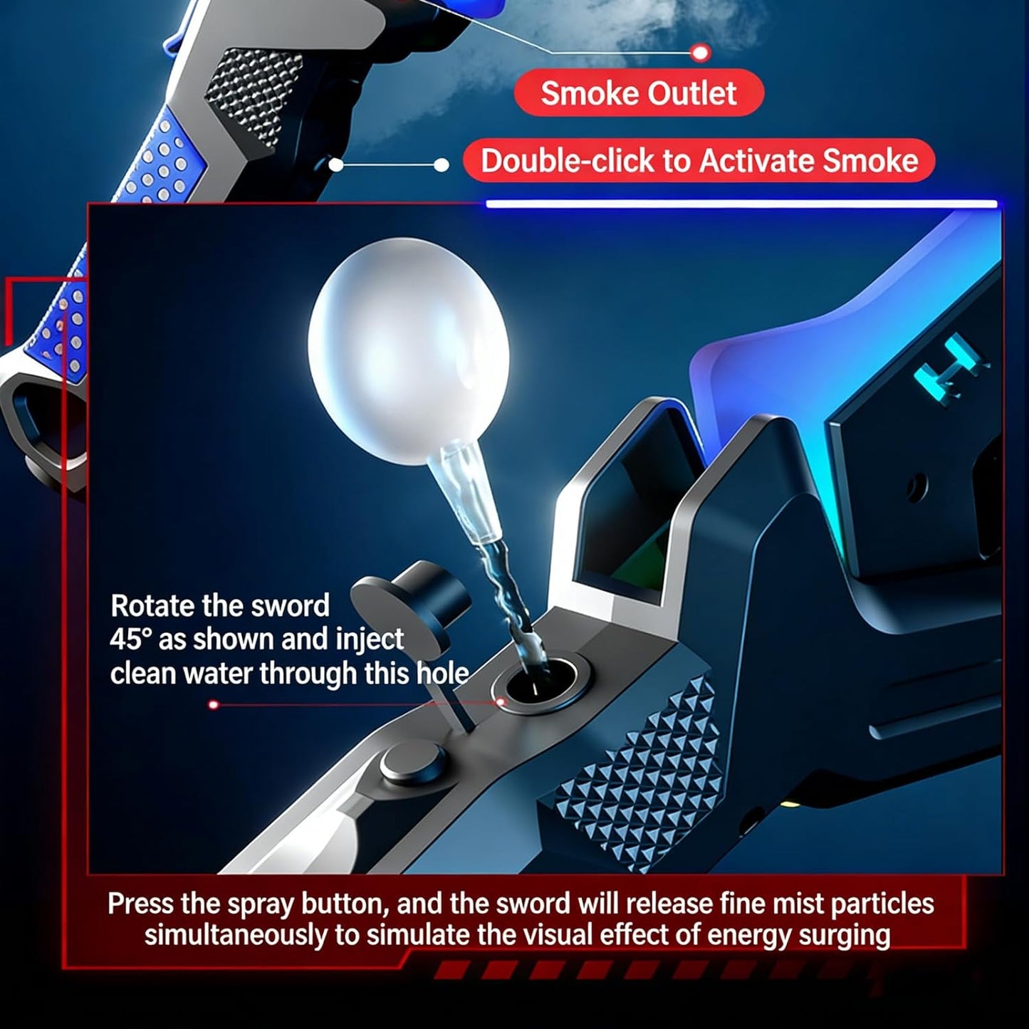 Dual Axe Blade Interstellar Spark Battle Blade - Dual Mode LED Light Blades, USB Rechargeable Cosplay Toy