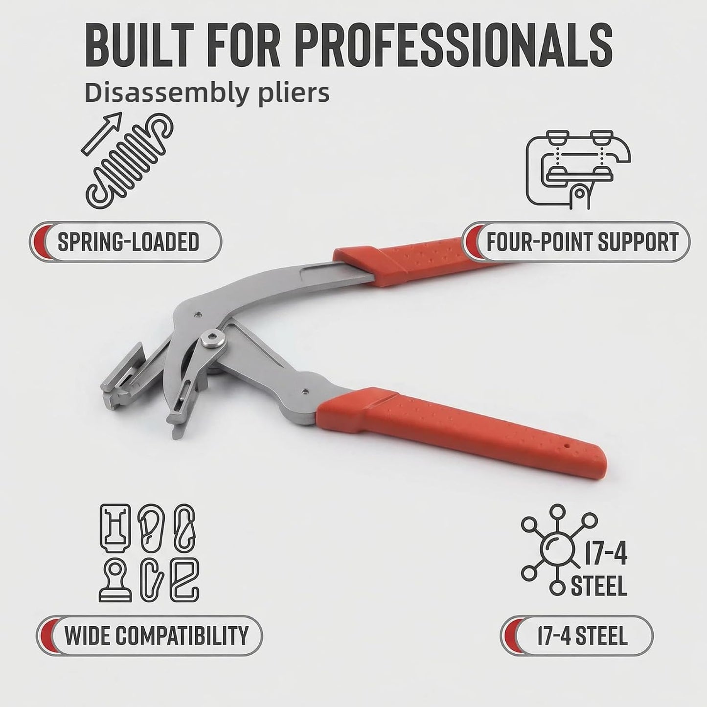 Snap Removal Plier - Heavy-Duty Non-Destructive Removal Tool for Door Panels, Trim Clips, Rivets, and Interior Panels