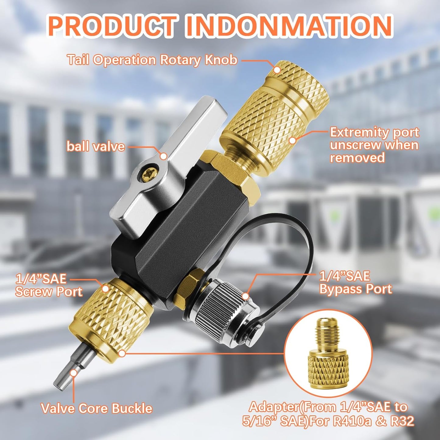 Valve Core Remover Installer Tool, 1/4"& 5/16" Dual Valve Mega Flow Vacuum-Rated Valve Core Removal Tool, 20 Microns Vacuum