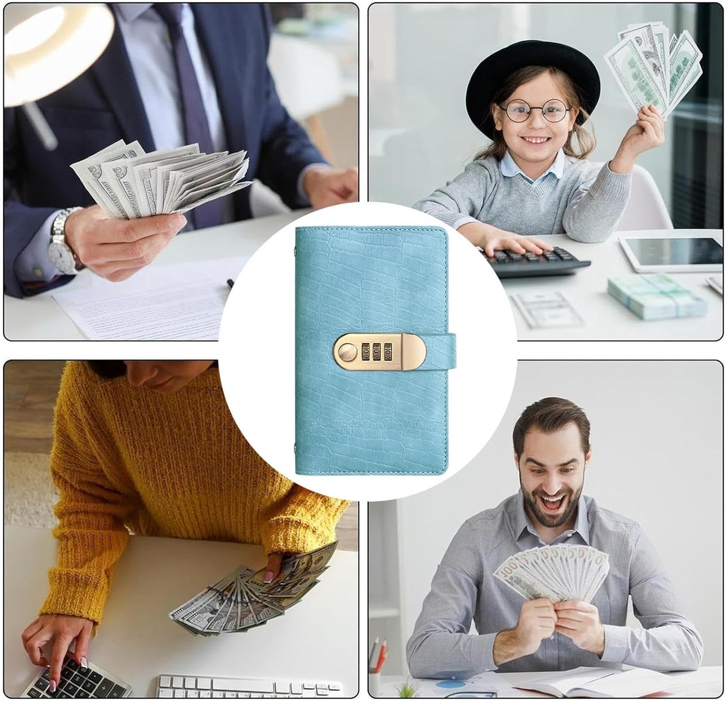 Dial Lock Money Goal Ledger - Paper Currency Stash Binder