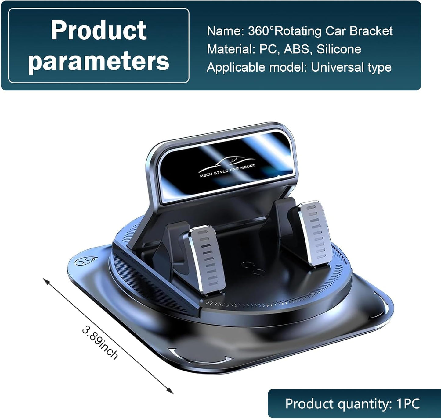 360 Degree Phone Holder Rotating Car, Dashboard Cell Phone Holder