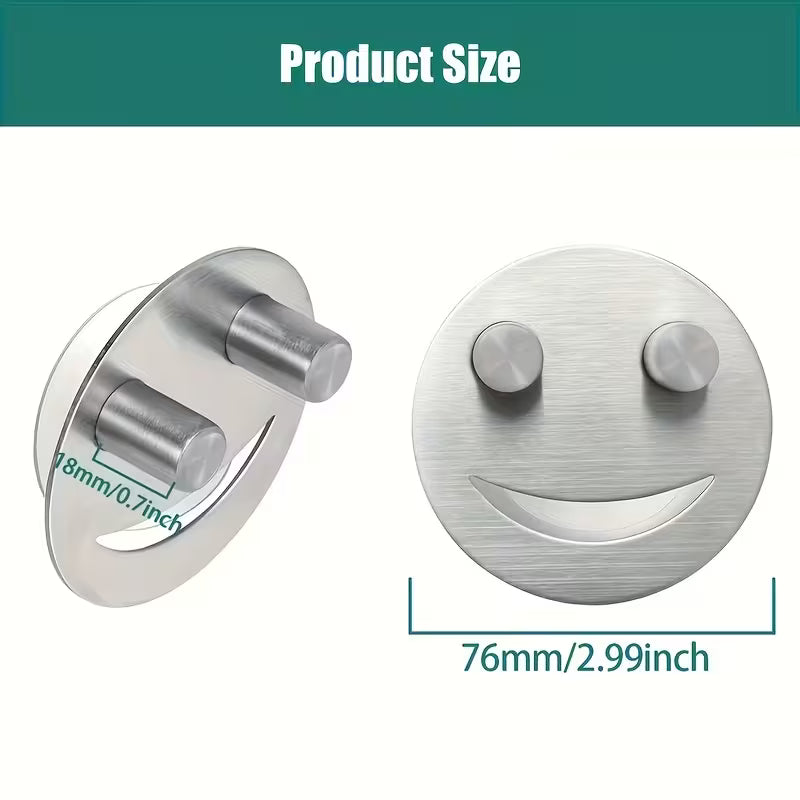 Stainless Steel Joyful Face Dish Sponge Holder with Suction Cup for Kitchen