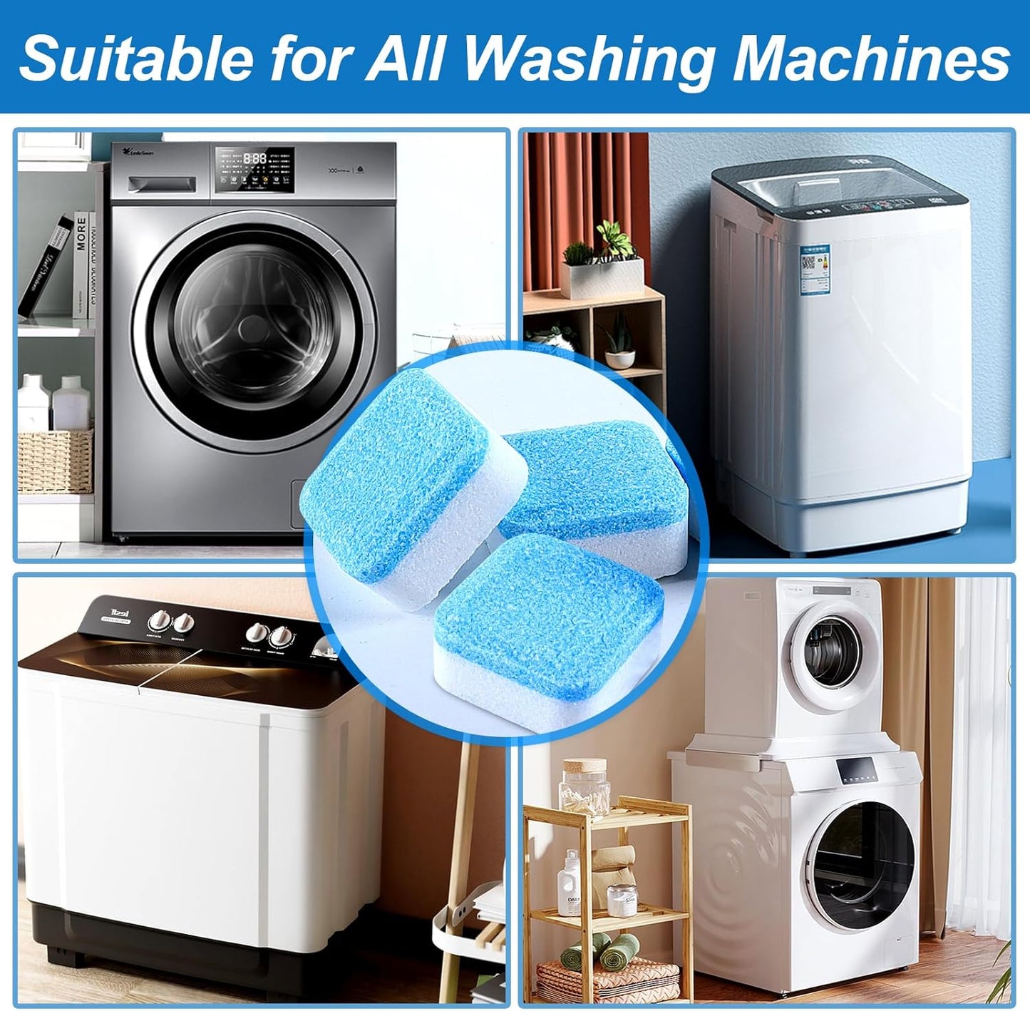12Pcs/box Washing Machine Cleaner Tabs Hygiene Cleaning