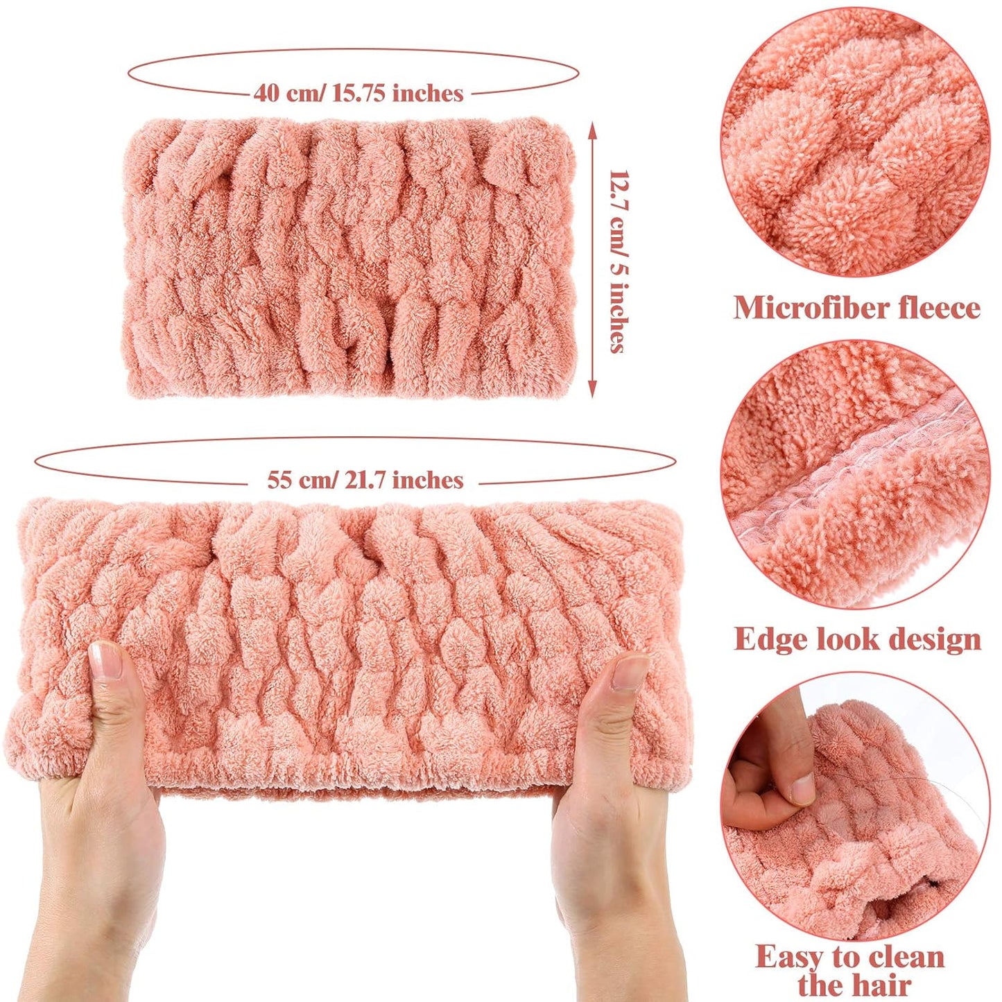 Extra Wide Band Spa Facial Microfiber Headband Elastic Makeup Headbands