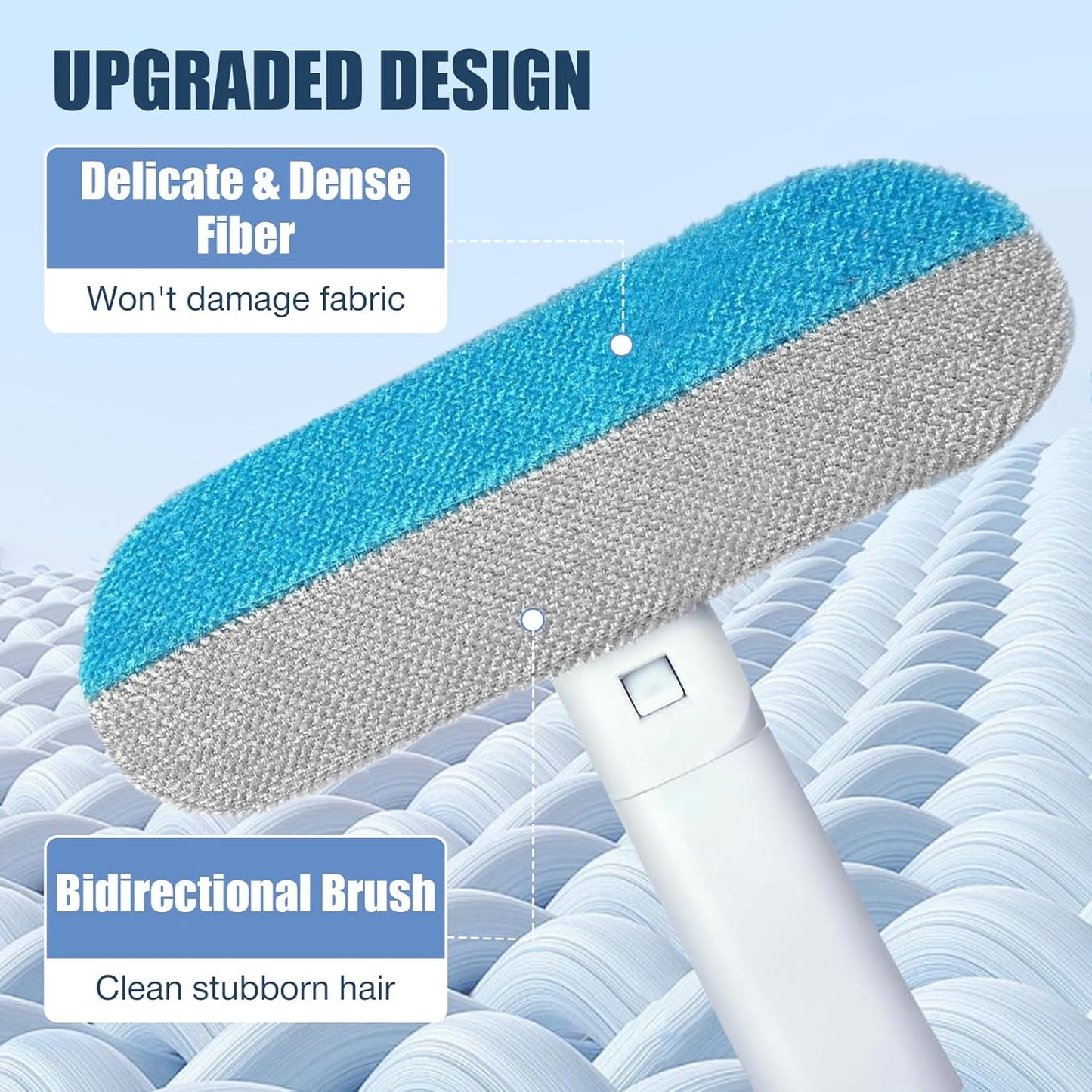 2Pcs Pet Hair Remover 4 in 1- Reusable Long Handle Dog Hair Remover Brush