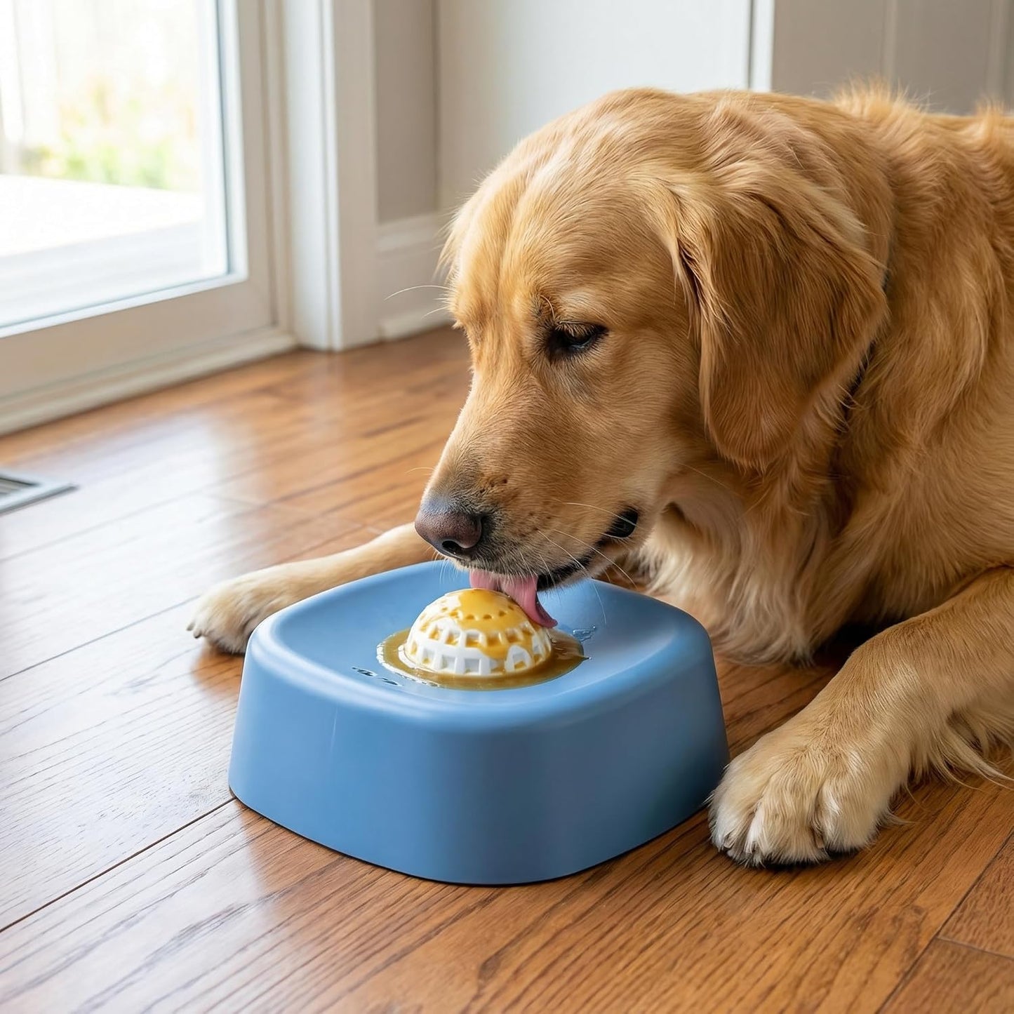 Slow Feeder Dog Bowls for Liquid Treat With Rolling Balls
