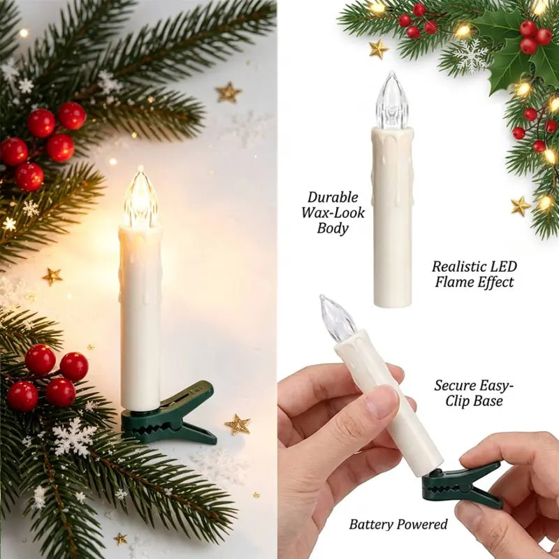 10PCS Flameless Candle Clip Lights with Remote