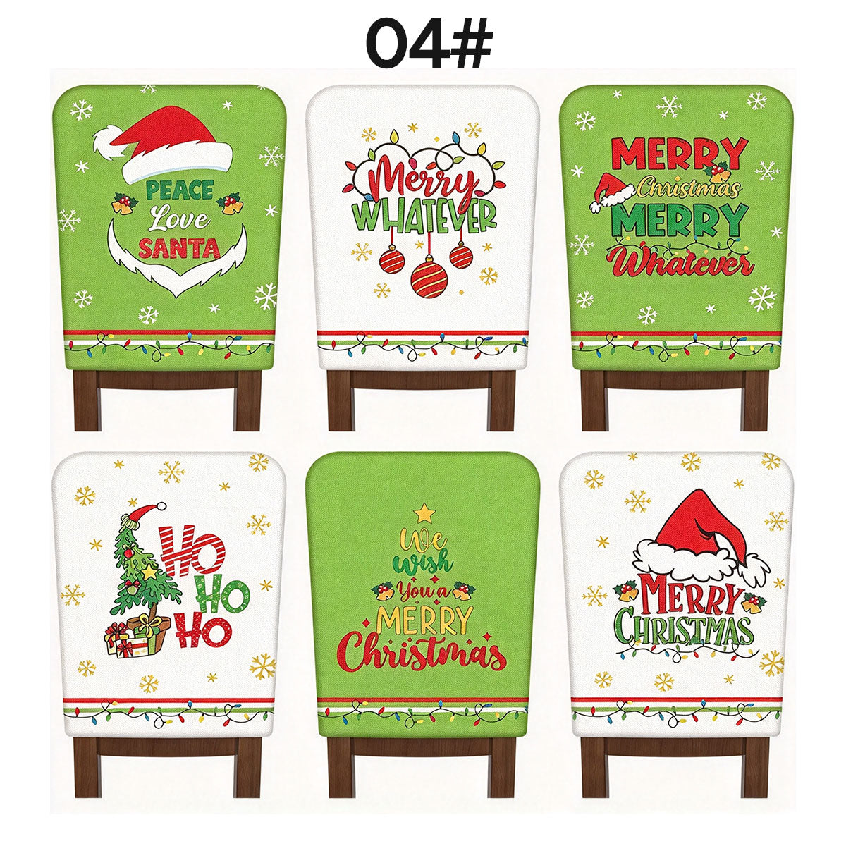 6-Piece Set of Fun Christmas Chair Covers