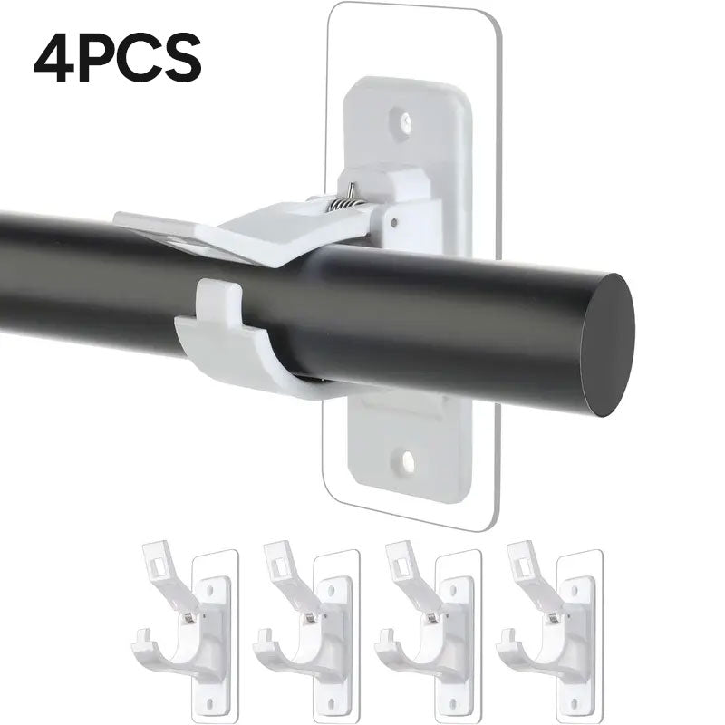 4-Pack No-Drill Curtain Rod Brackets