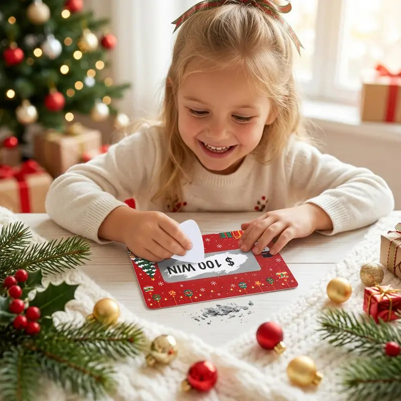 80Pcs Cartoon Christmas Scratch Cards DIY Christmas Gift Ideas for Kids Xmas Party Supplies