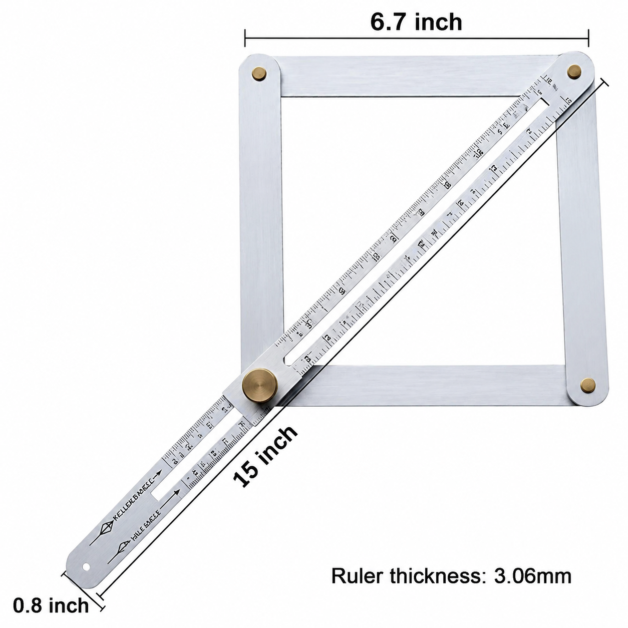 Multi-angle measuring tool, suitable for carpenters