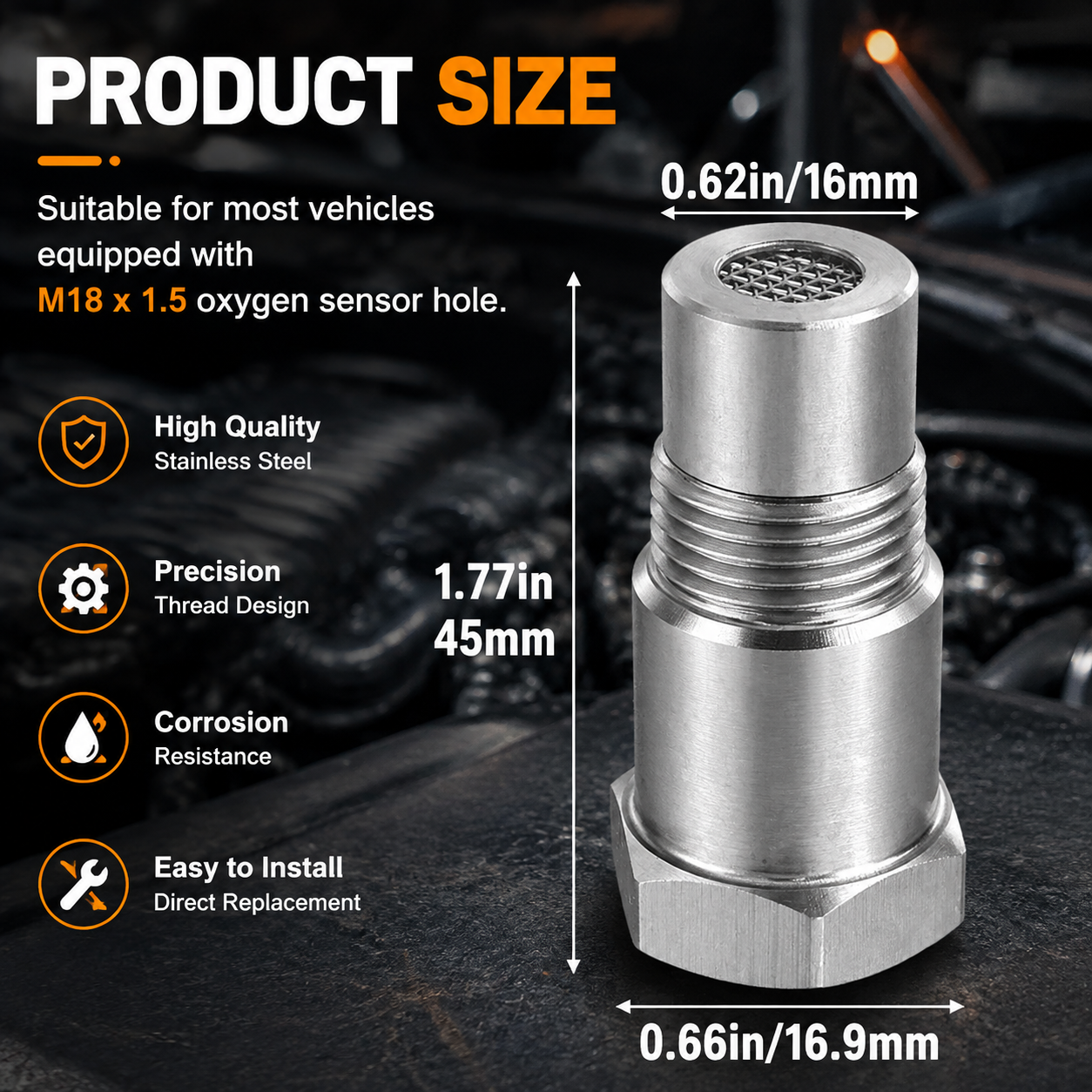 2PCS Car Universal Oxygen Sensor Extender