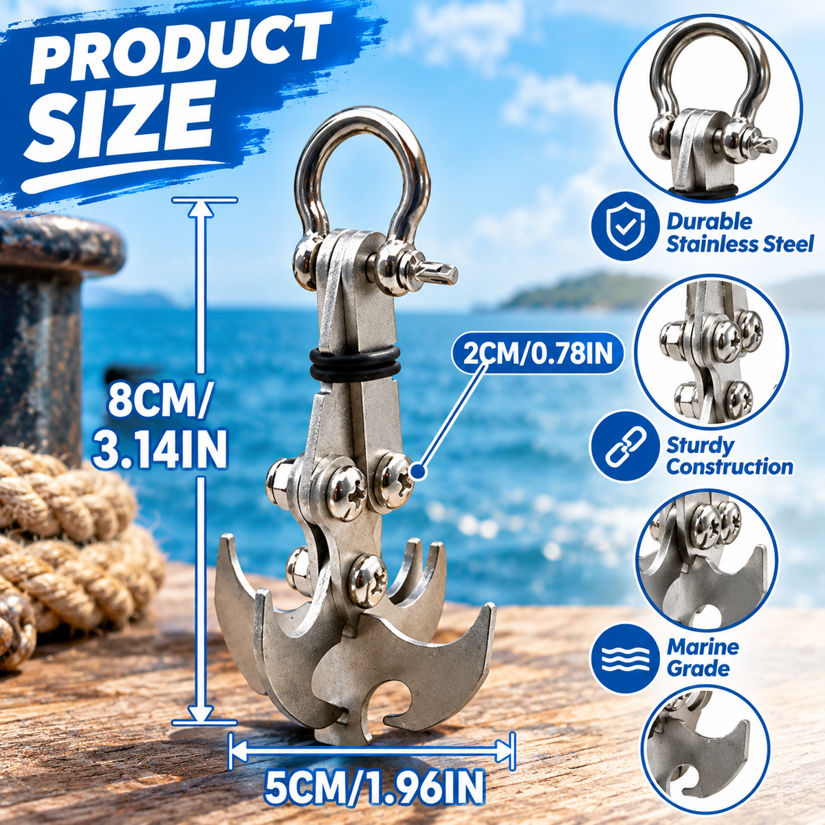 Heavy-Duty Multifunctional Outdoor Mountaineering Grappling Hook
