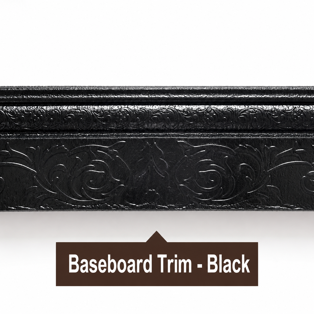 Self-adhesive 3D floral pattern skirting board trim
