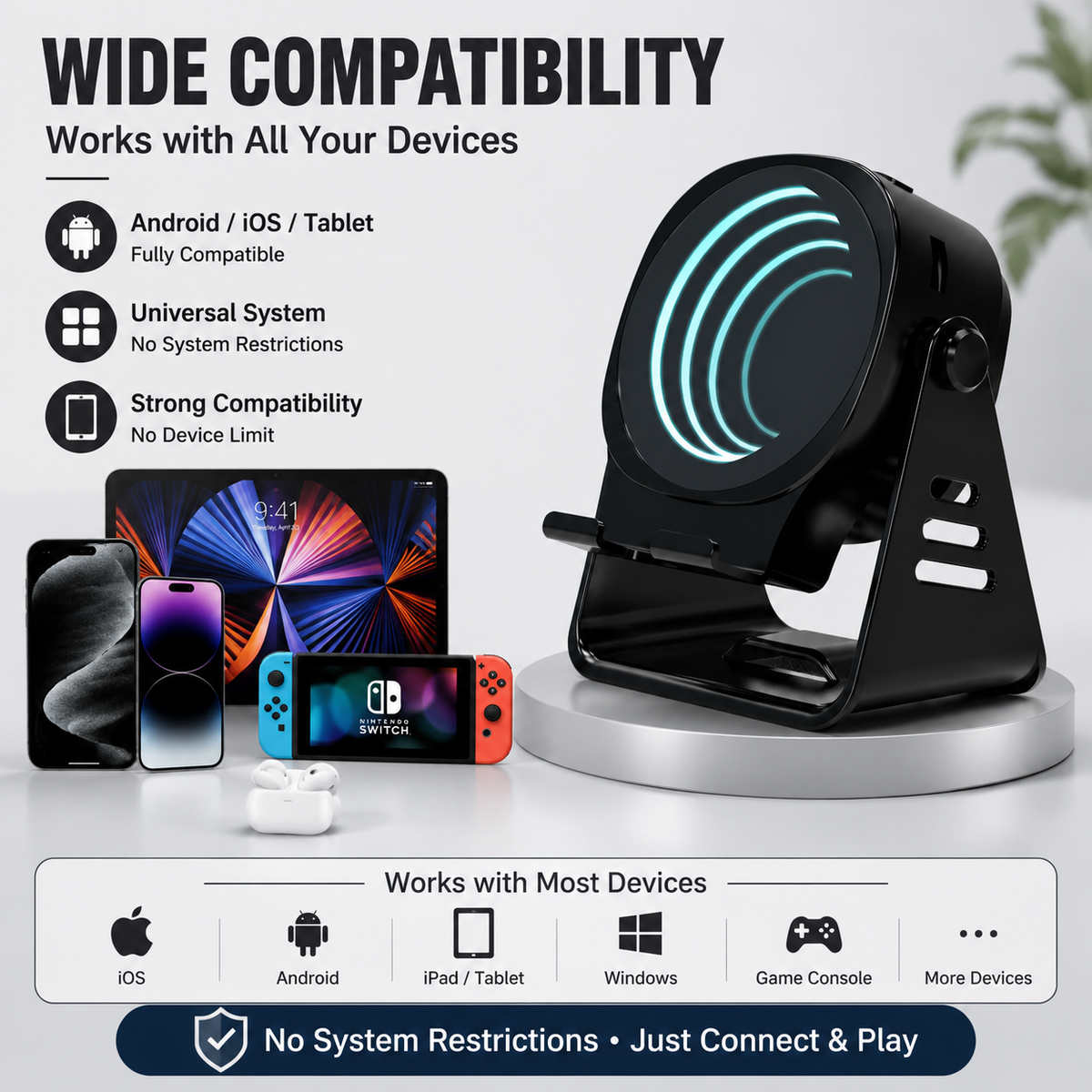 Fully Automatic Sensor-Activated RGB Bluetooth Speaker