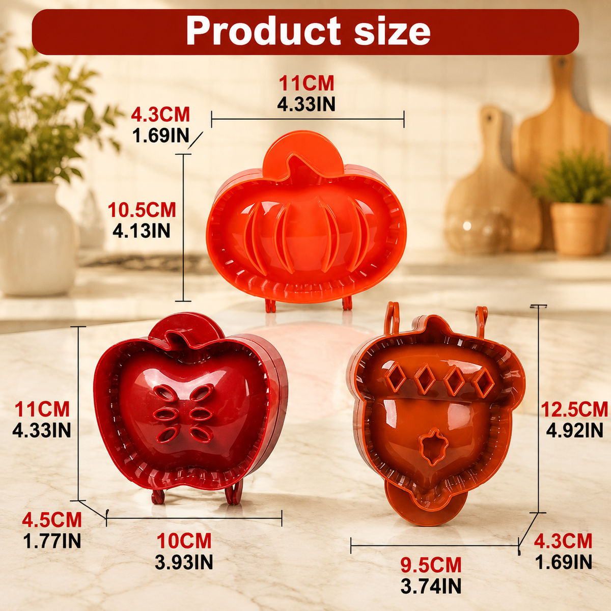 3PCS Holiday Mini Hand Pie Molds Set