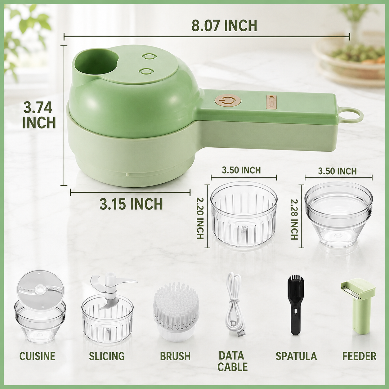 4-in-1 Handheld Electric Vegetable Cutter