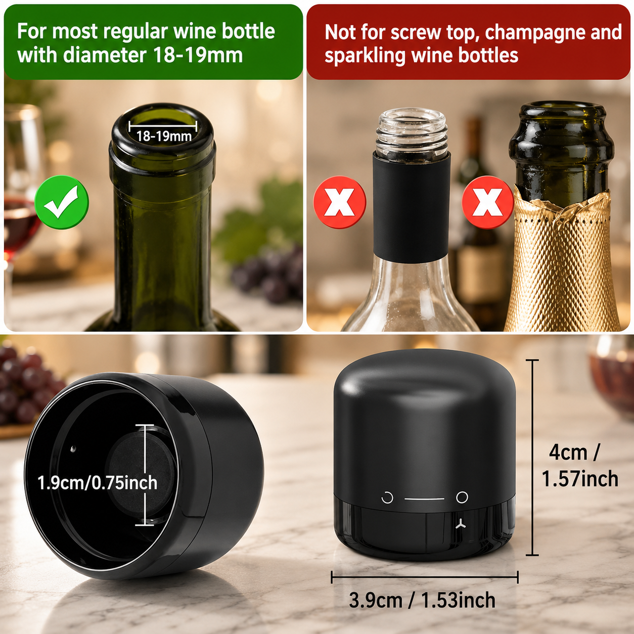 2PCS Silicone Sealed Wine Bottle Stopper
