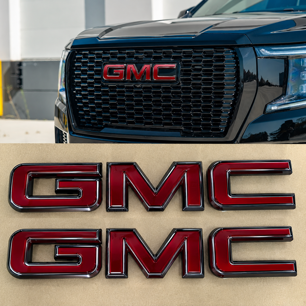 New GMC Grille & Tailgate Emblem Replacement Badge Fits 19-26 Sierra