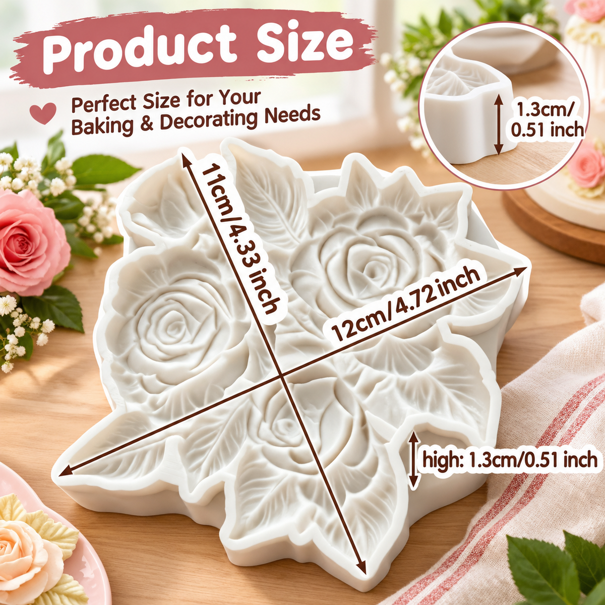 BPA-Free 3D Flower Silicone Molds