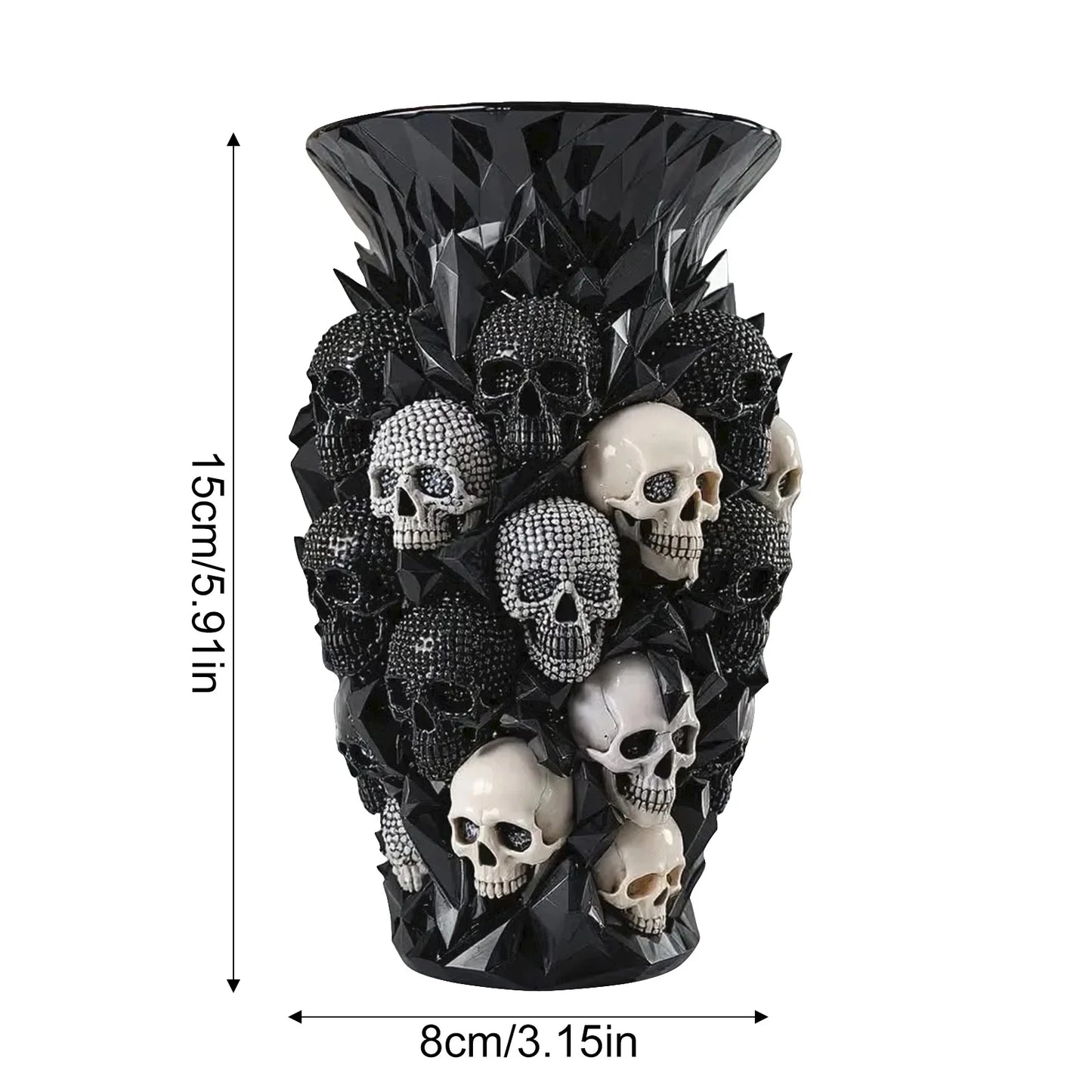 Gothic Skull Vase Decorative Ornament Craft For Home Garden