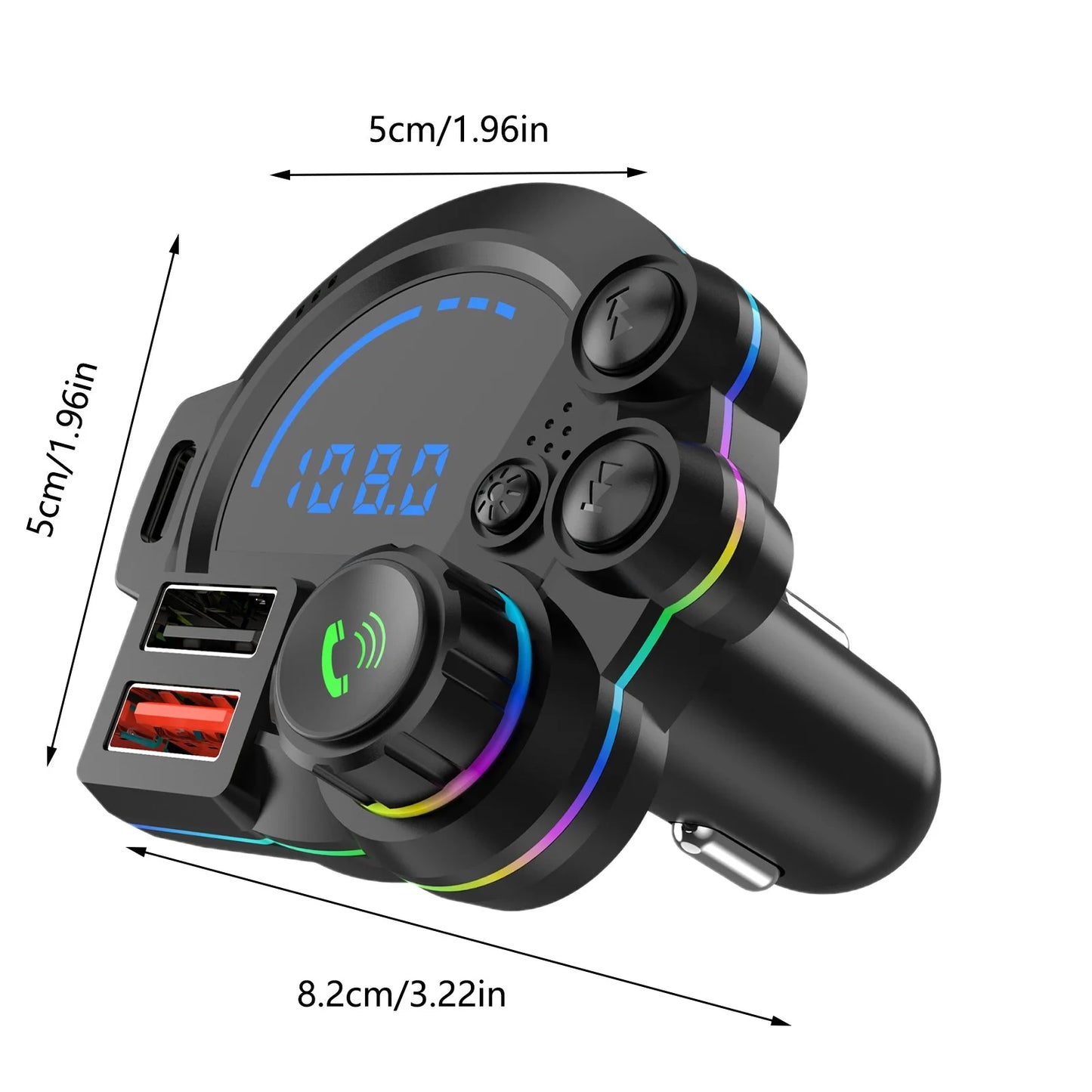 Bluetooth Car FM Transmitter with 20W PD Fast Charging