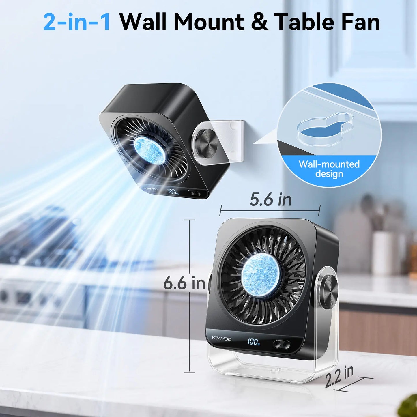 270° Rotating Semiconductor Cooling Desktop Fans with USB Charging