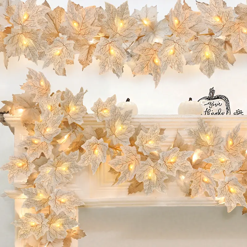 Pumpkin and Maple Leaf Shaped Autumn Decorative String Lights