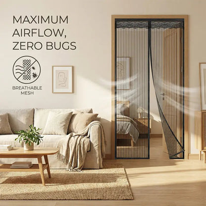 Summer Anti-Mosquito Door Curtain — Fine-Mesh Magnetic Soft Screen Door