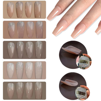 140PCS Pre-Gradient Press-On Nails Set – 5 Colors, 4 Shapes, Endless Styles