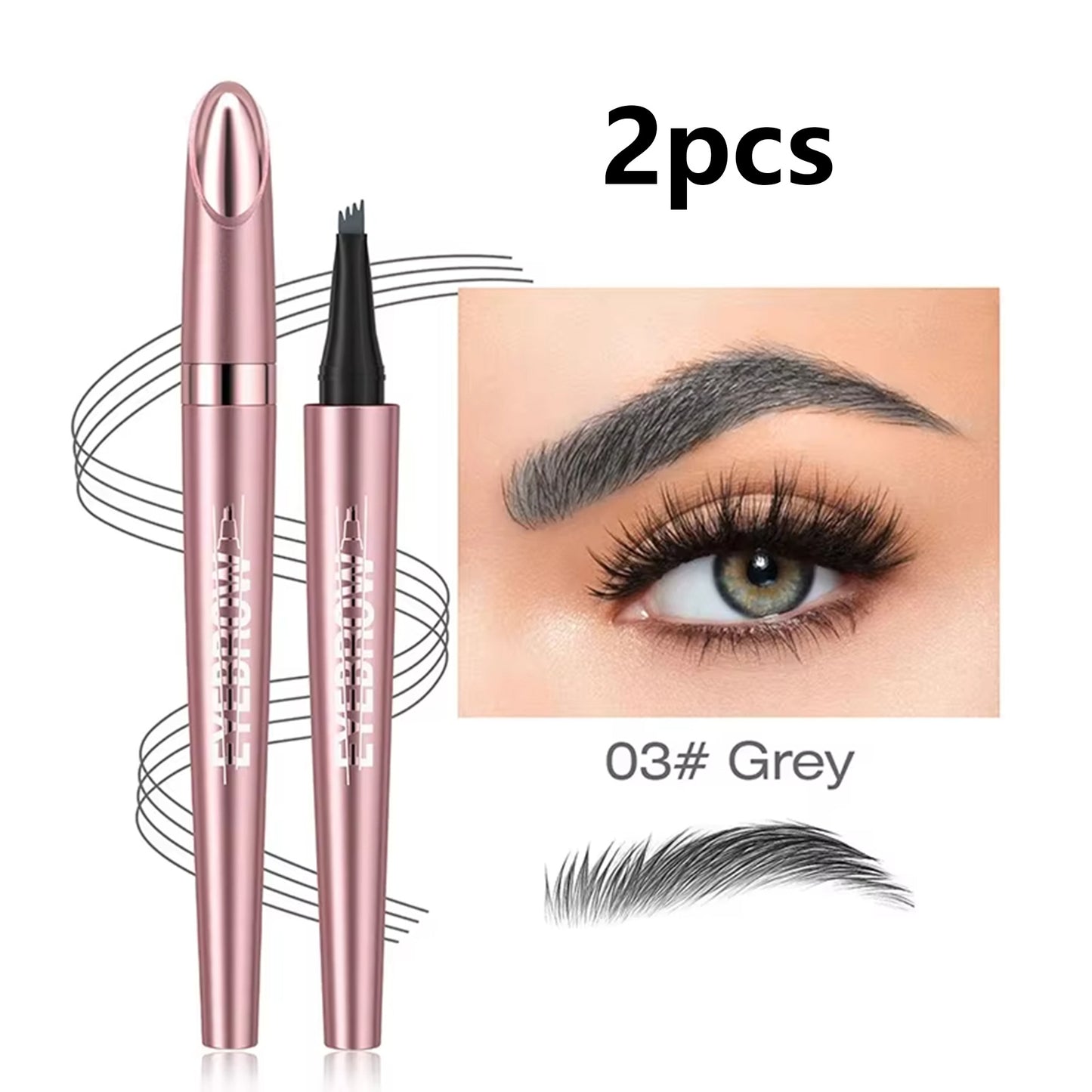 2Pcs/set Waterproof Microblading Eyebrow Pencil
