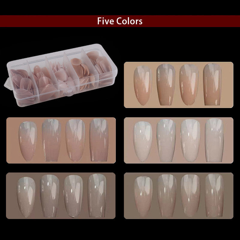 140PCS Pre-Gradient Press-On Nails Set – 5 Colors, 4 Shapes, Endless Styles