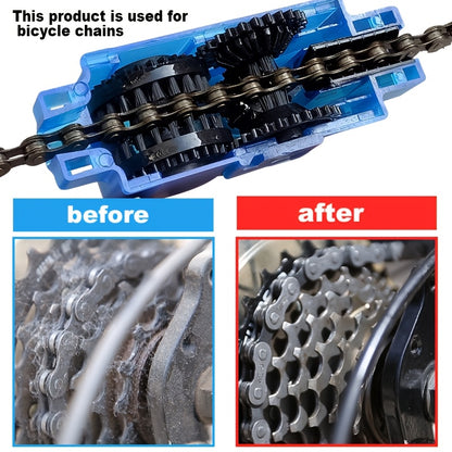 Bike Chain & Gear Cleaner Scrubber Tool with Rotating Brushes
