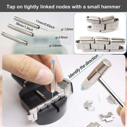 Watch Link Removal Kit - Watch Band Sizing Tool for Watch Strap Adjustment