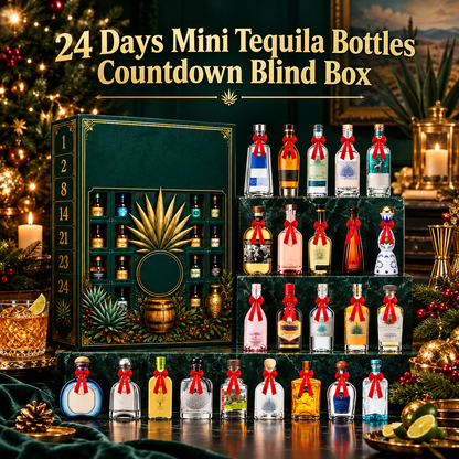 24-Day Mini Tequila Bottle Advent Blind Box for Holiday Celebration