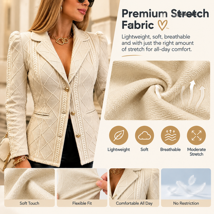 Women's Argyle Knit Blazer Jacket
