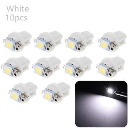 10 Pcs T5 B8.5D 5050 SMD Car LED Dashboard Instrument Lights