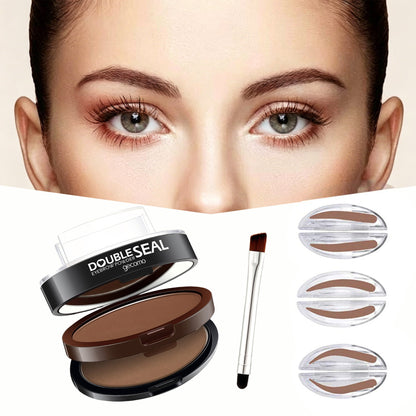 Eyebrow Powder,Waterproof Eyebrow Stamp 3 Pairs Stamp with Brow Brush