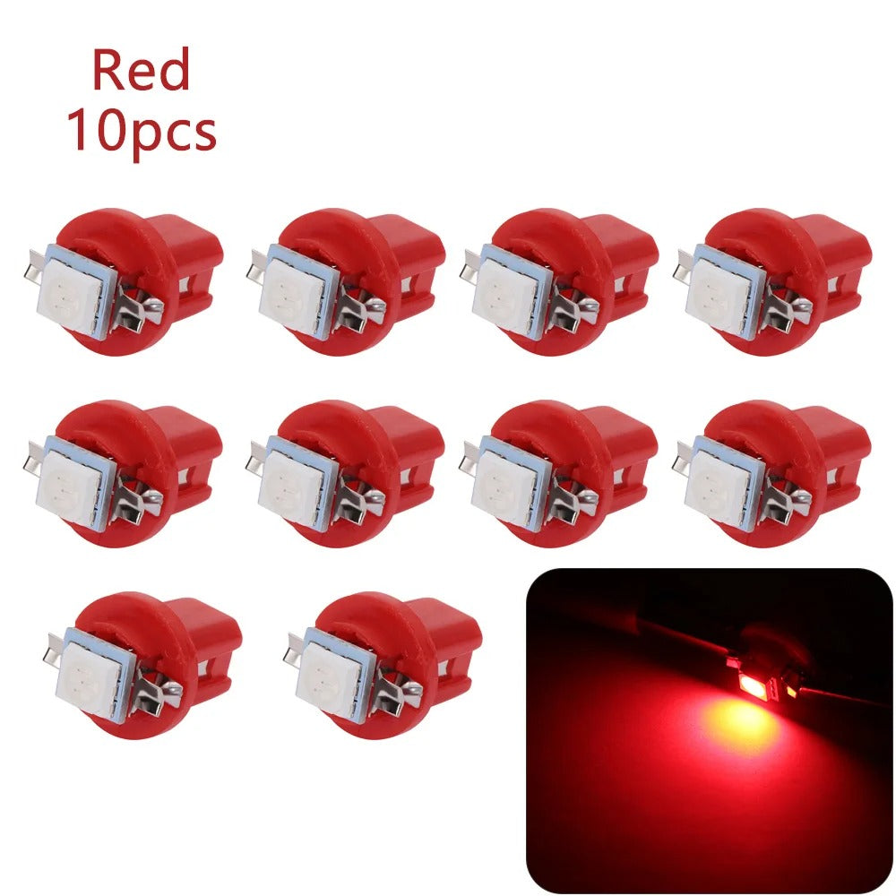 10 Pcs T5 B8.5D 5050 SMD Car LED Dashboard Instrument Lights