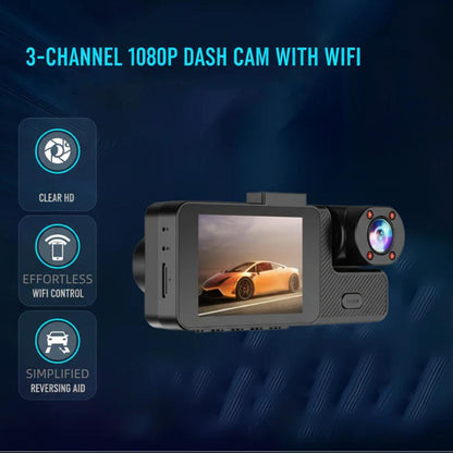 3 in 1 Dual Lens HD 1080P Car DVR Dash Cam with Video Recorder