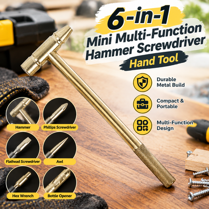 6-in-1 Mini Multifunctional Hammer and Screwdriver Hand Tool