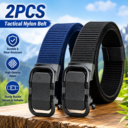 Men's Tactical Nylon Belt – Metal Buckle Ratchet Design