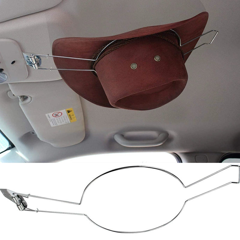 Cowboy Hat Holder and Rack, Built-in Spring Sturdy Heavy Duty Hat Bracket Hanger