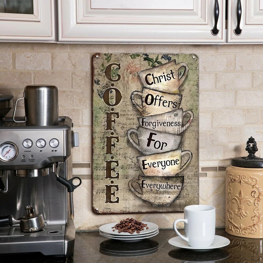 Christ Offers Forgiveness for Everyone Everywhere - Coffee Decor for Coffee Bar
